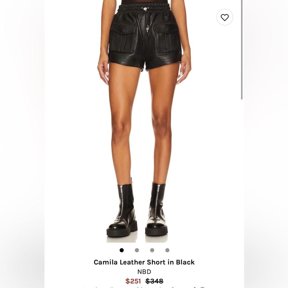 100% leather short in black xsmall. New with tag